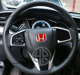 Honda Universal Steering Wheel Monogram Premium Red Texture Interior Accessory